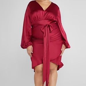 Red long sleeved dress